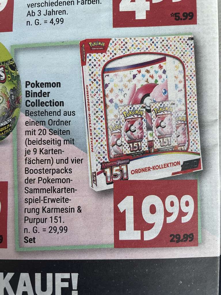 Pokémon 151 Binder Collection regional Marktkauf Region Minden Hannover