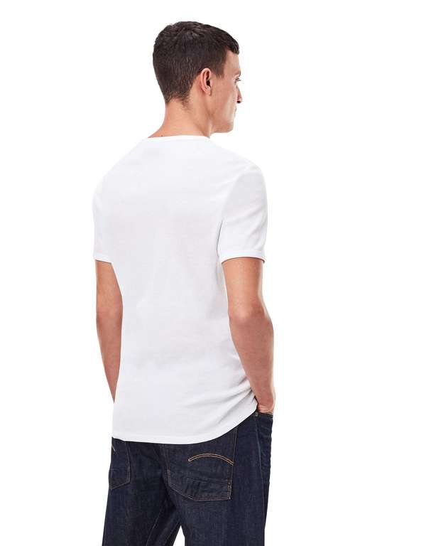G-STAR RAW Herren Basic T-Shirt weiss Doppelpack