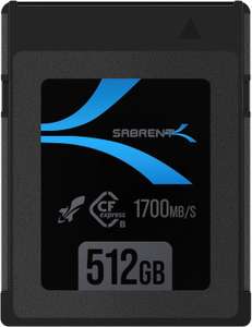 Sabrent CF-XTBT-512 CFexpress-Speicherkarte 512GB (Typ B, bis 1700MB/s Lesen & 1500MB/s Schreiben)