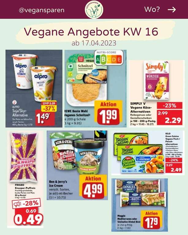 Vegane Angebote im Supermarkt & vegan Sammeldeal (KW15 17.04. - 23.04.)