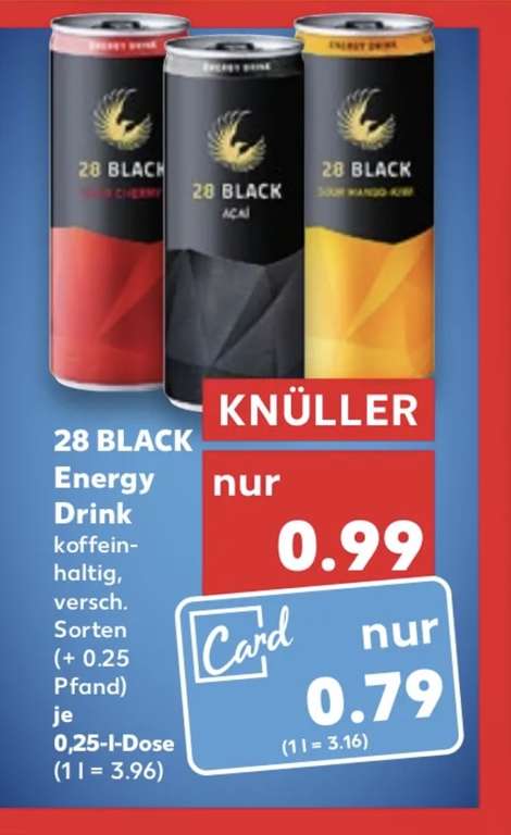 28 BLACK Energy Drink versch. Sorten bei Kaufland