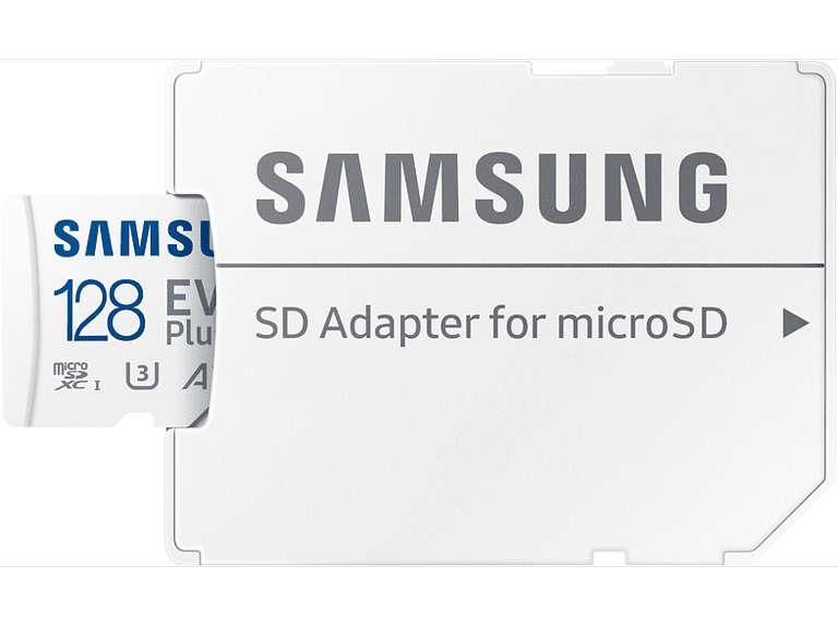 [Amazon/MM/Saturn] 128GB Samsung EVO Plus microSD Speicherkarte, UHS-I U3, Full HD, 130MB/s, für Smartphone und Tablet, inkl. SD-Adapter /s