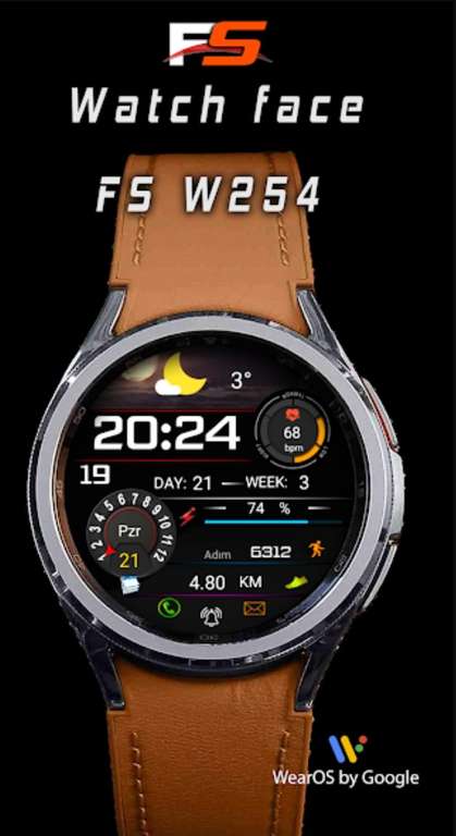 FS W254 Watch face [WearOS Watchface][Google Play Store]
