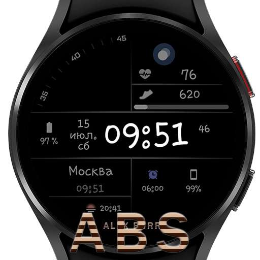 (Google Play Store) ABS022 DigitalBlack ((WearOS Watchface, digital)