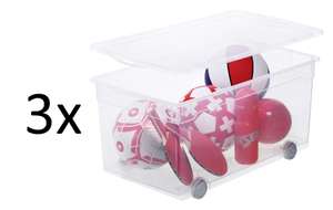 [XXXLutz] 3x Rotho Box mit Rollen und Deckel | 63L; 71,5/40/33,5 cm | 1 Box 17€ statt 23€
