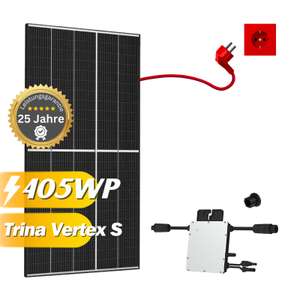 Balkonkraftwerk 405Wp / 300W mit Trina Vertex S und Hoymiles HM-300, Mini-Solaranlage, Plug and Play