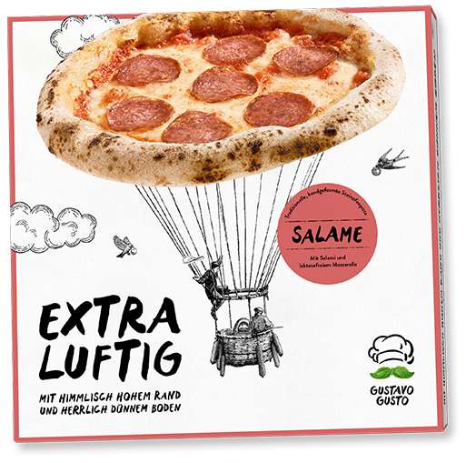 [Zimmermann] Gustavo Gusto "Extra Luftig" kl. Pizza (310g-355g) für 1,99€