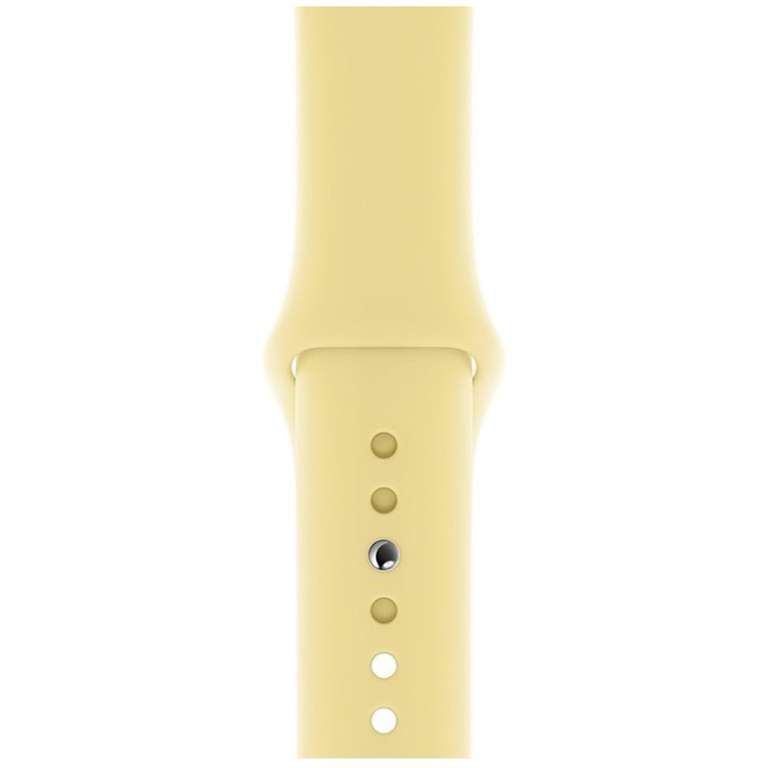 Apple Sportarmband für die Apple Watch in Zitruscreme (MWUX2ZM/A) | für Series 1-8 / SE / Ultra - 42 / 44 / 45 / 49mm | aus Silikon