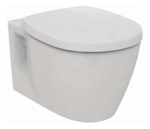 Ideal Standard Wand-WC-Set Connect, Tiefspüler spülrandlos, mit WC-Sitz mit Absenkautomatik