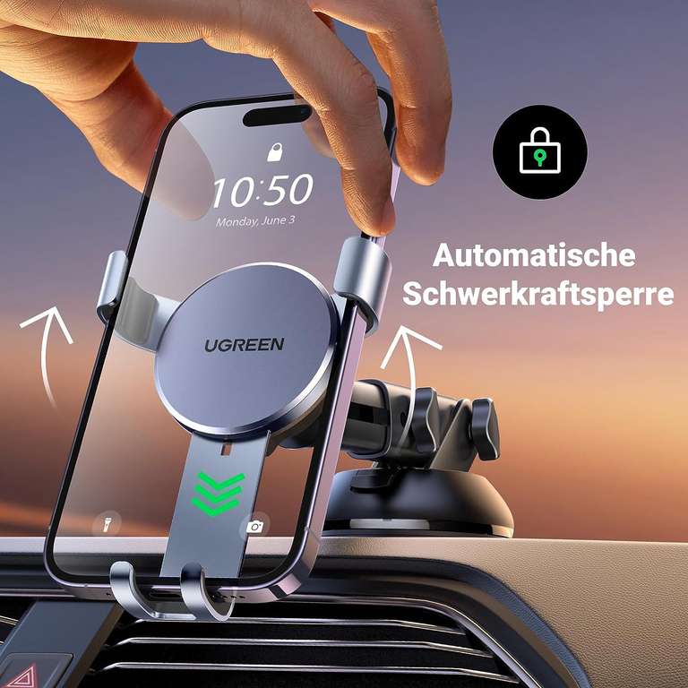 UGREEN Handyhalterung Auto Lüftung Schwerkraft KFZ Handy Halterung