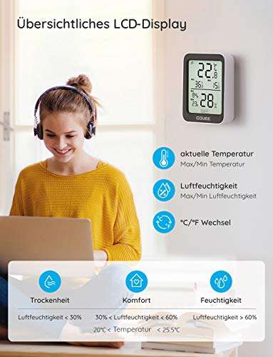 2x Govee Bluetooth Hygrometer Thermometer H5075 für 21,27€ | 3x für 29,06€