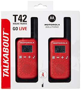 Motorola Talkabout T42 PMR-Funkgeräte ( PMR446, 16 Kanäle, Reichweite 4 km) rot , 2 Stück für 19,99€ (Amazon Prime)