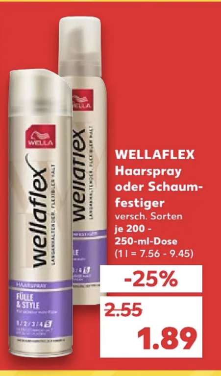 Wellaflex Haarspray oder Schaumfestiger (evtl bundesweit) bei Kaufland