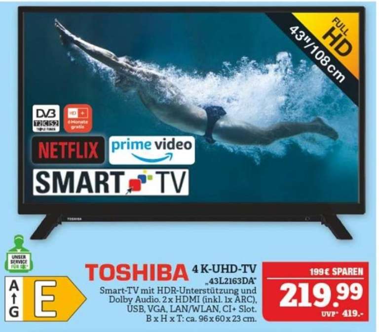 Marktkauf Toshiba 43 Zoll Full HD Fernseher