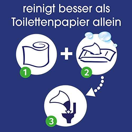 [Prime Spar-Abo] Tempo Toilettenpapier feucht Trio-Pack (18 (6 x 3) Packungen x je 42 Blatt)