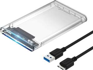[Prime] Sabrent EC-OCUB transparentes Festplattengehäuse | für 2.5" HDDs / SATA SSDs bis 9.5mm | USB 3.2 Gen 1 (max. 5 Gbit/s) | werkzeuglos
