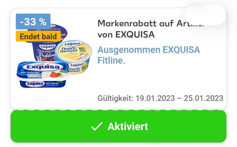 [Kaufland] Exquisa Zero 400 g für 24 Cent (Angebot + Coupon + App-Coupon) - bundesweit - nur noch heute!