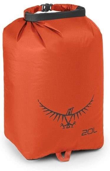 Osprey Ultralight Drysack 20L (2016) in poppy orange | Wasserdicht beschichteter Stoff und Nähte | Hohe Sichtbarkeit | Roll-Top