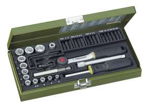 Proxxon 23070 Steckschlüssel- und Schraubersatz mit 6,3mm(1/4")Antrieb / 23820 Ring-Maulschlüsselsatz, 12-teilig, 6-19 mm für 26,74€ (Prime)