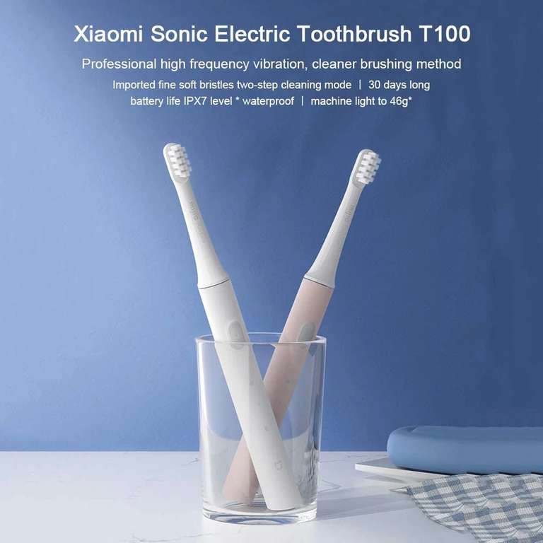 Xiaomi MIJIA T100 Sonic elektrische Zahnbürste für 7,26€ @ Aliexpress