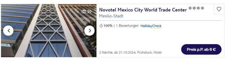 3 Nächte im Novotel Mexiko City World Trade Center für 14,- € (Preisfehler?)