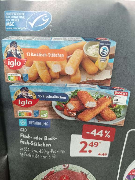 Aldi Süd, IGLO Fischstäbchen oder Backfisch-Stäbchen für nur 2,49€/Packung