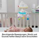 Fisher-Price GRP99 - Traumhaftes WolkenMobile und Spieluhr mit Geräuschsensor zur automatischen Aktivierung für Babys und Kleinkinder, PRIME