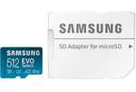Samsung EVO Select microSD Speicherkarte (MB-ME512KA/EU), 512 GB, UHS-I U3, Full HD, 130MB/s Lesen, inkl. SD-Adapter - PRIME