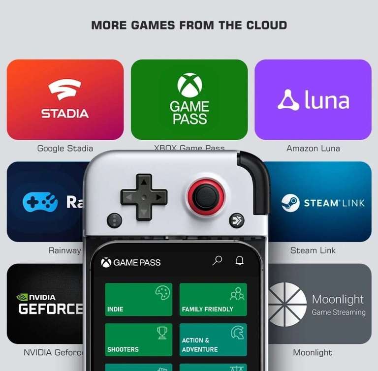 GameSir X2 Game Controller |Geräte bis 173mm Länge | für Mobile- oder Cloudgaming | mit USB-C für Android, Lightning für iOS oder Bluetooth