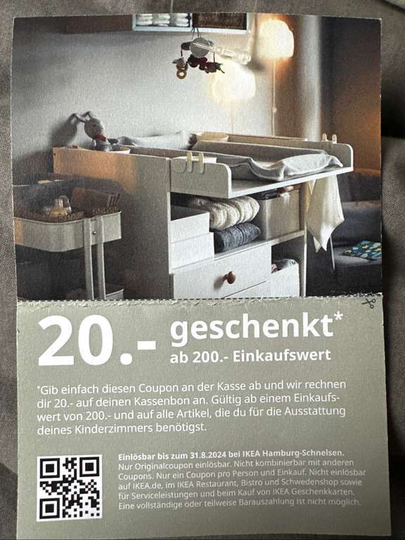 Lokal, IKEA Schnelsen, mit Coupon 20€ geschenkt, Mindesteinkaufswert 200€