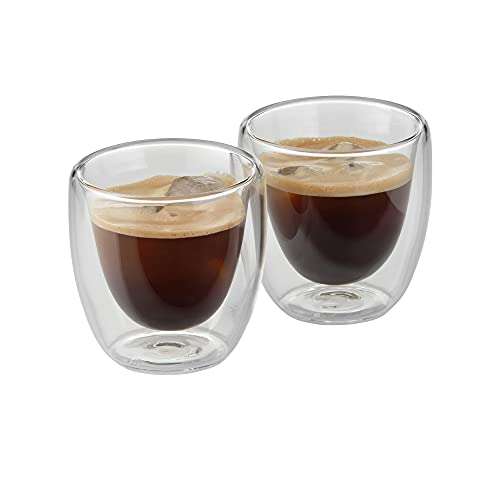 WMF Kult doppelwandige Espressotassen Set, 6 Stück, doppelwandige Gläser 80ml, Schwebeeffekt, Thermogläser (Prime)