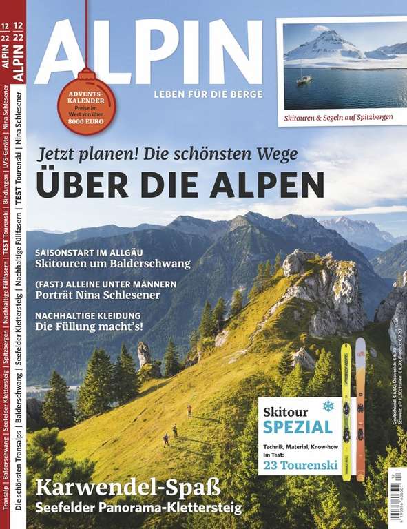 Alpin Halbjahresabo (6 Ausgaben) für 36,60 € mit 30 € Amazon-Gutschein als Prämie