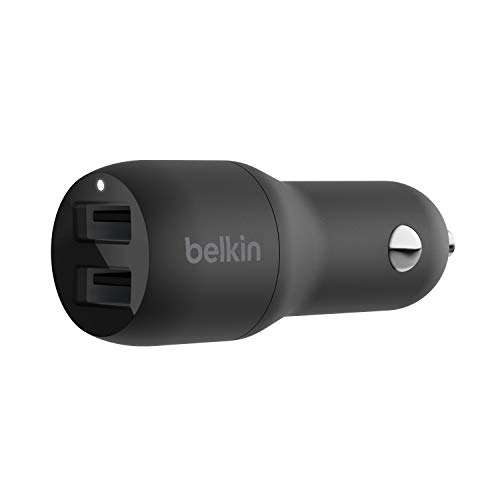Belkin Boost Charge USB-Kfz-Ladegerät, 24 W, mit 2 Anschlüssen und USB-A/USB-C-Kabel - Prime