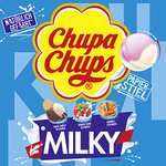 Chupa Chups Milky in 3 cremigen Geschmacksrichtungen Karamell, Erdbeer-Sahne & Kakao-Vanille, 100 x 12g (10,83€ möglich) (Prime Spar-Abo)