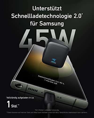 Anker 313 Charger, 45W USB C Ladegerät, für Samsung Galaxy Ultra
