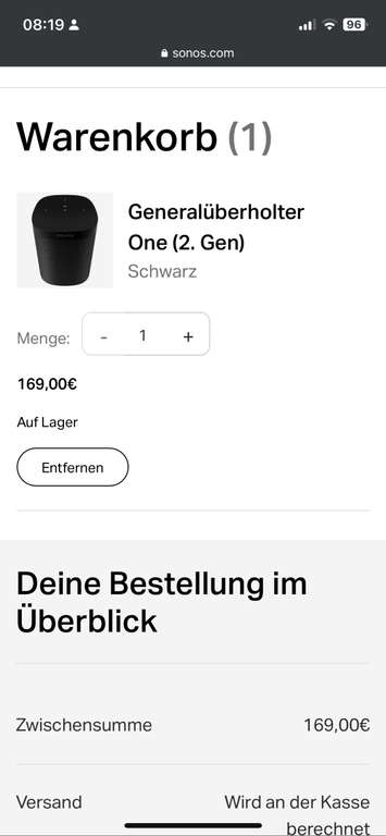 Sonos one (gen. 2) Generalüberholt (NP 190€)