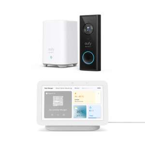 eufy Video Doorbell 2K (batteriebetrieben) + gratis Google Nest Hub (2. Generation)