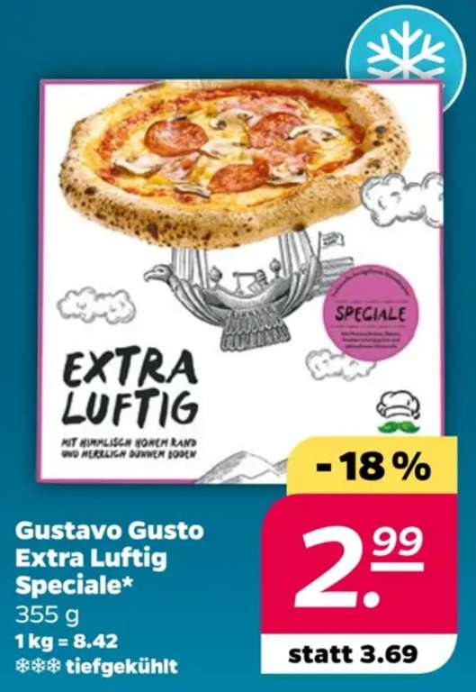 Gustavo Gusto Steinofen-Pizza Extra Luftig Speciale (die kleinere!)