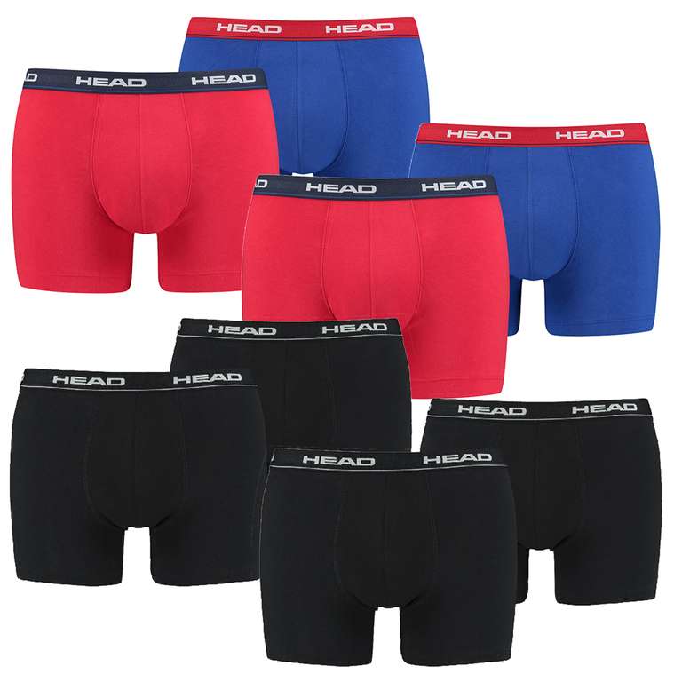 8x Head Boxershorts Basic Pant (2.81€ pro Stück, 95% Baumwolle, 5% Elasthan, 2 Farbvarianten verfügbar, Größe M bis XL)