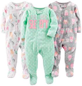 Simple Joys by Carter's Baby-Mädchen Schlafanzug Fleece 3er Pack [Amazon Prime]