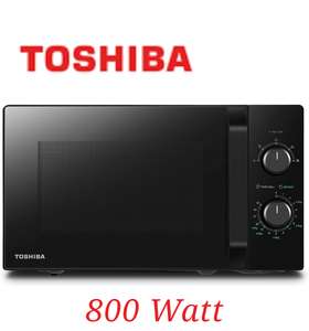 Toshiba MW2-MM20PF(BK) Mikrowelle / 20L / 800W /Auftaufunktion/LED-Beleuchtung, Keramik-Emaille Innenr.