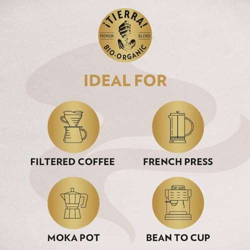 Lavazza Bio-Kaffeebohnen Sammeldeal, z.B. Tierra For Africa, Ideal für Espresso-Maschinen, Bio-Arabica & Robusta, 500g [PRIME/Sparabo]