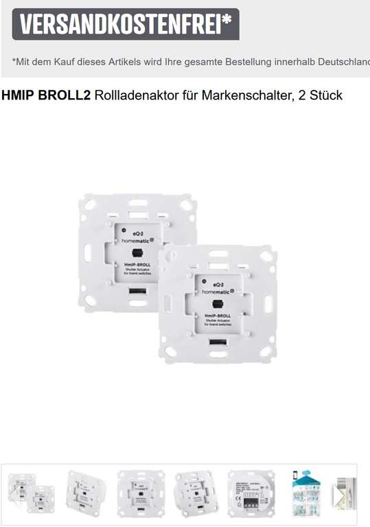 Homematic IP Rollladenaktor 2 Stück HmIP-BROLL