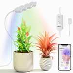 Diivoo Smart Pflanzenlampe Led Vollspektrum für Indoor-Pflanzen, Bluetooth Led Pflanzenlampe Schwanenhals und höhenverstellbar