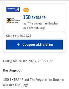 Rewe / Payback / Couponplatz The Vegetarian Butcher 150 Extra Punkte (personalisiert) freebie möglich