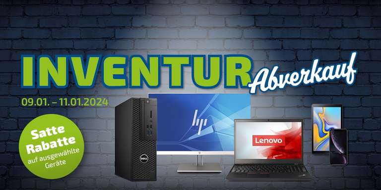 AfB Inventur Sale: Diverse gebrauchte Laptops & PCs von Dell, Fujitsu, HP & Lenovo