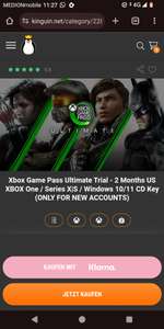 Xbox Game Pass Ultimate Trial - 2 Months US XBOX One / Series X|S / Windows 10/11 CD Key (Nur neue Accounts, VPN nötig)
