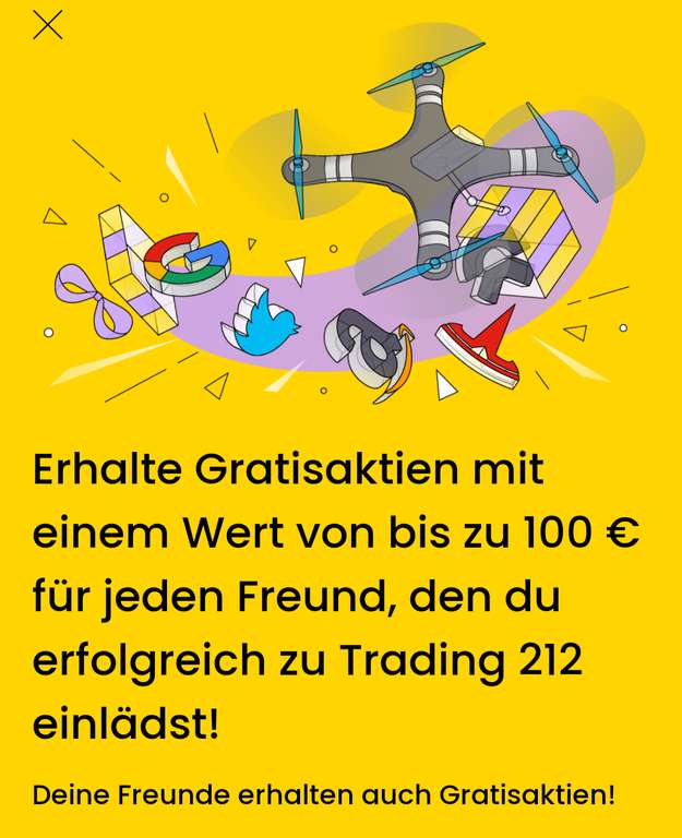 Trading 212 - Gratis Aktie im Wert von bis zu 100 Euro fürs Freunde Werben (für Werber + Geworbenen)