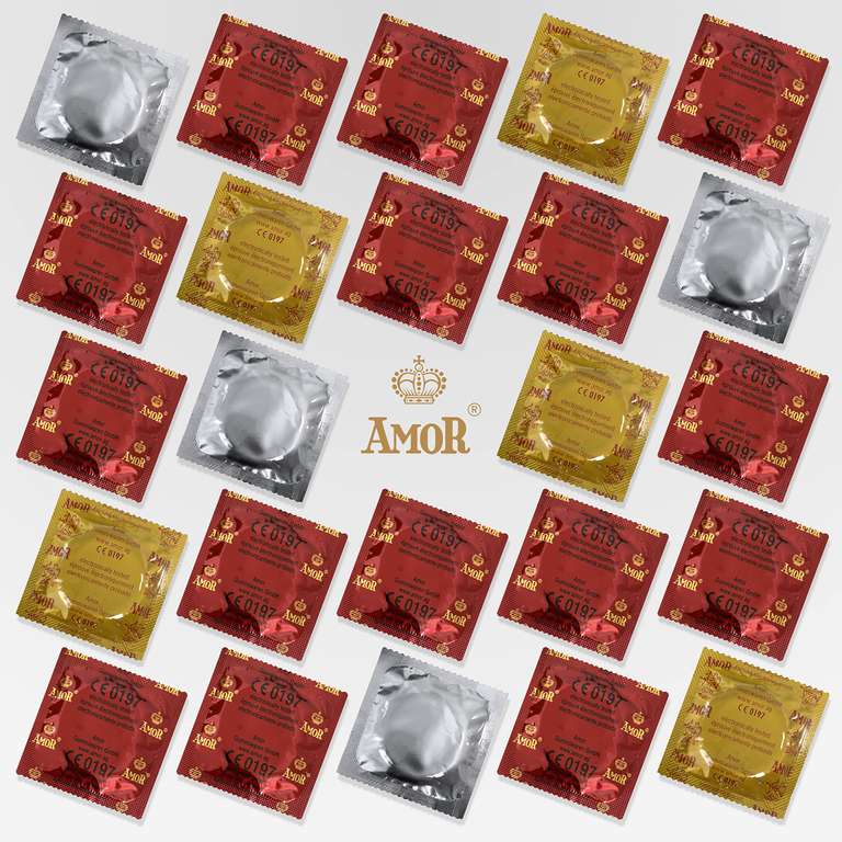 AMOR Premium Kondome Super Thin, Extra dünne Wanddicke 0.04 mm, Ø 53 mm, 100 Stück (Prime Spar-Abo)