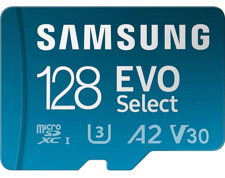 Samsung EVO Select 128GB microSDXC UHS-I U3 130MB/s Full HD & 4K UHD Speicherkarte inkl. SD-Adapter (MB-ME128KA/EU) PRIME